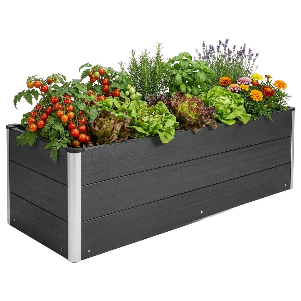 Floordirekt Hochbeet Paros WPC Garten Hochbeet anthrazit Produktbild 
