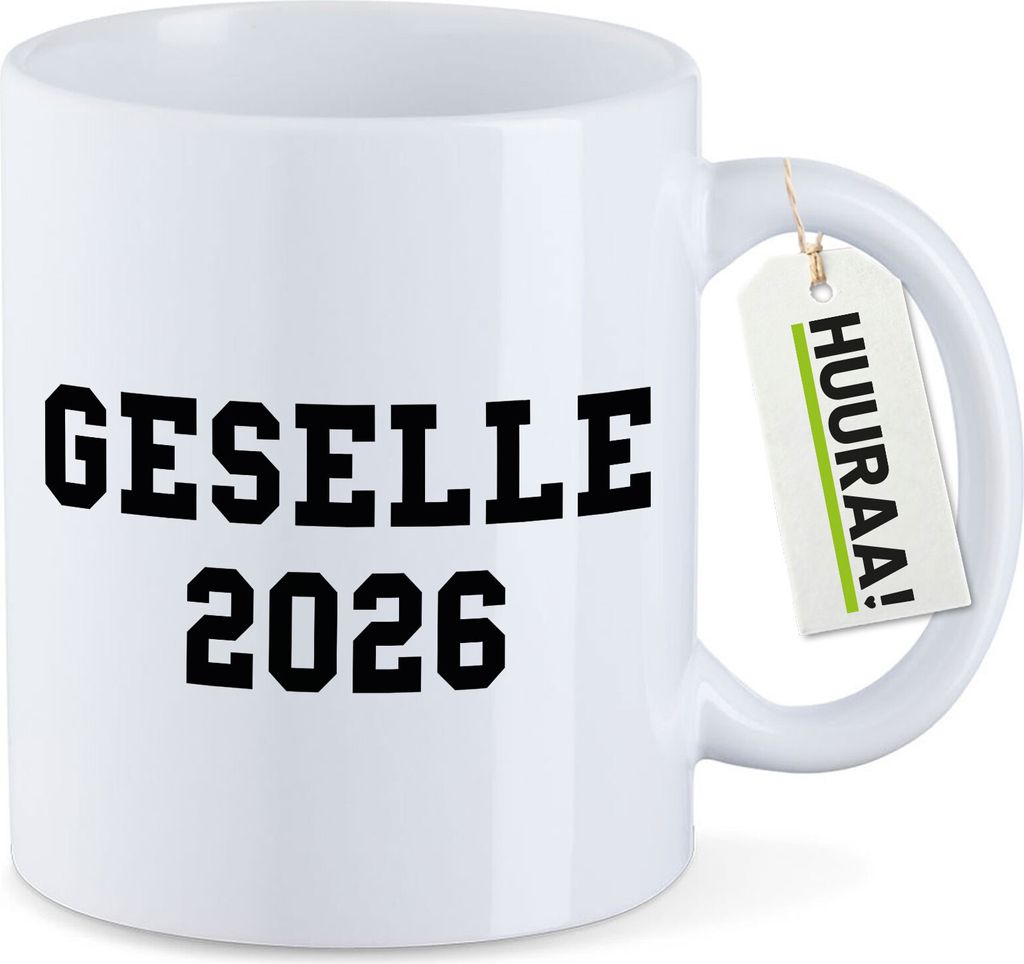 Huuraa Kaffeetasse Geselle 2026 Ausbildung 330ml Weiß Keramik Kaffeebecher Geschenkidee