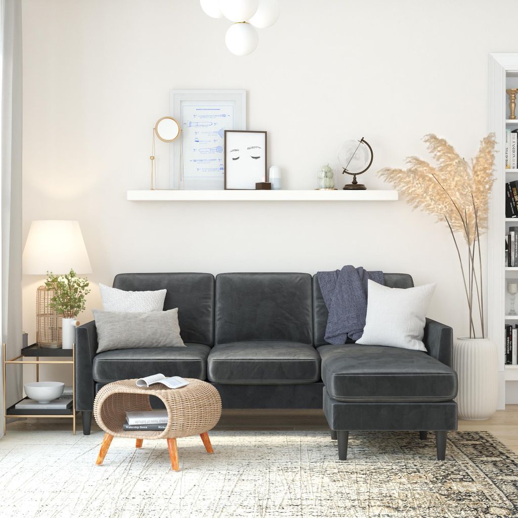Winston | 3-Sitzer Sofa mit Chaise Lounge in Velvet Grau