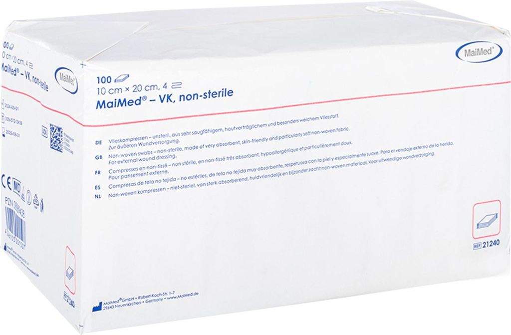 MaiMed-VK-unsteril 10x20cm 4-fach Vlieskompressen zu 100 Produktbild 