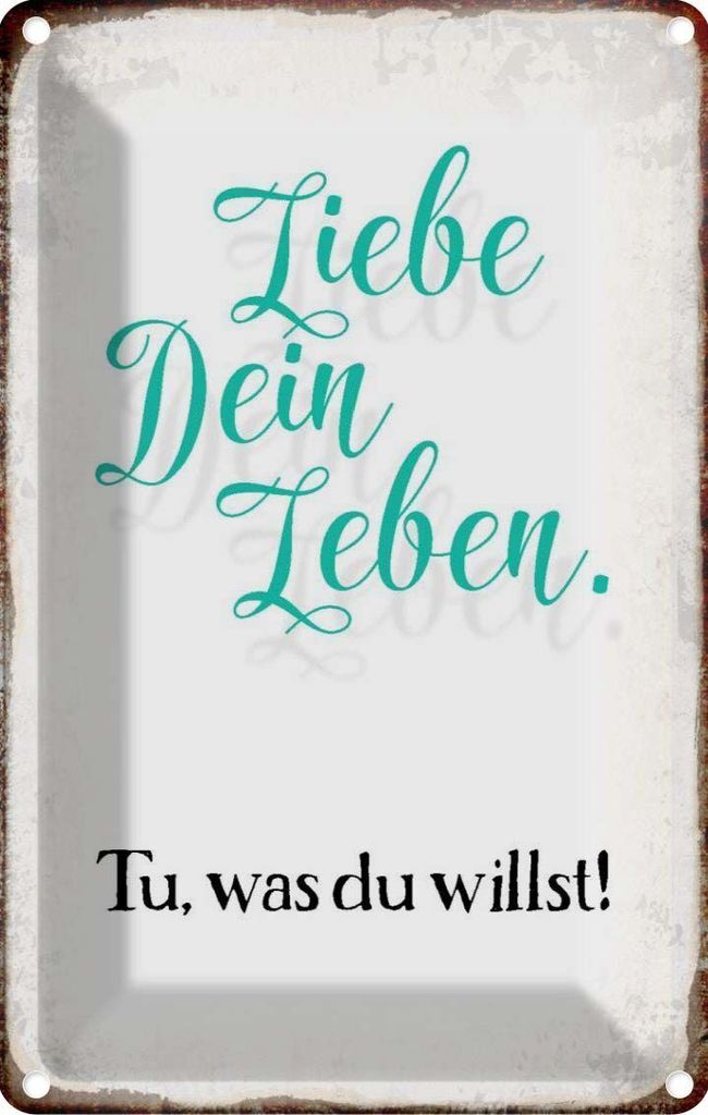 vianmo Blechschild 18x12 cm liebe dein Leben tue was willst Produktbild 