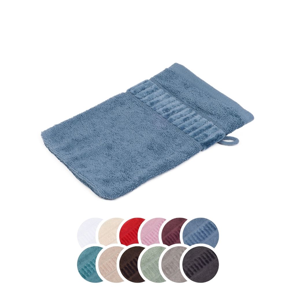 liebling Waschhandschuh Bio Baumwolle, Serie Organic, 500 gr. / m², 17 x 24 cm, 60 Grad, saugstark, schnelltrocknend, blau