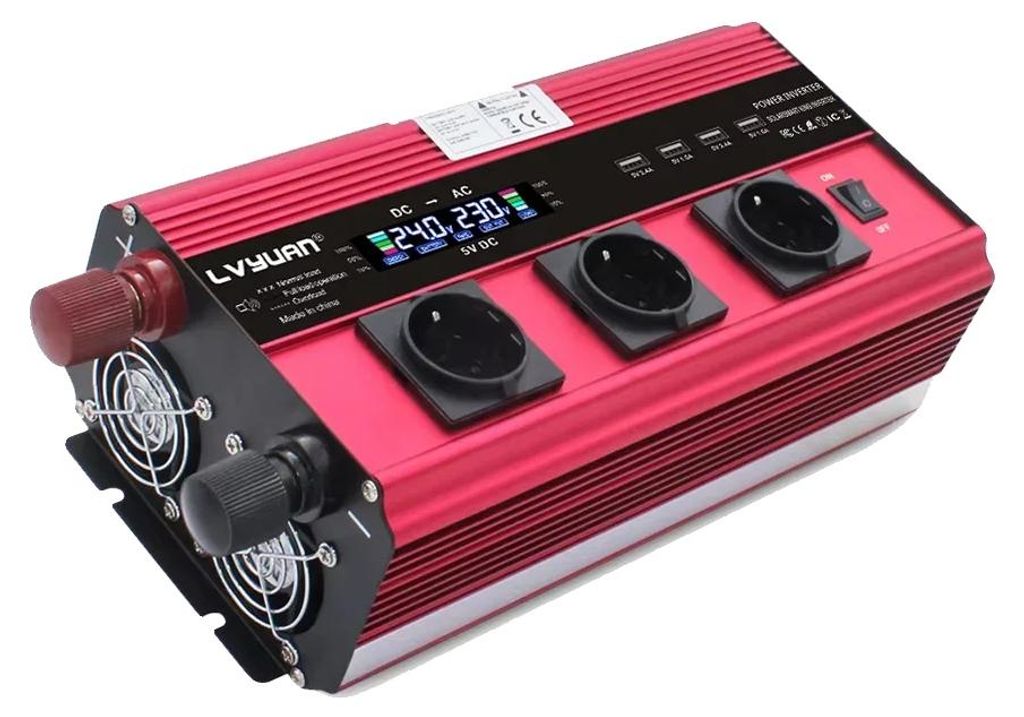 Měnič napětí, 6000 W trvalý výkon, LCD displej, 24 V, 12000 Obrázek produktu 