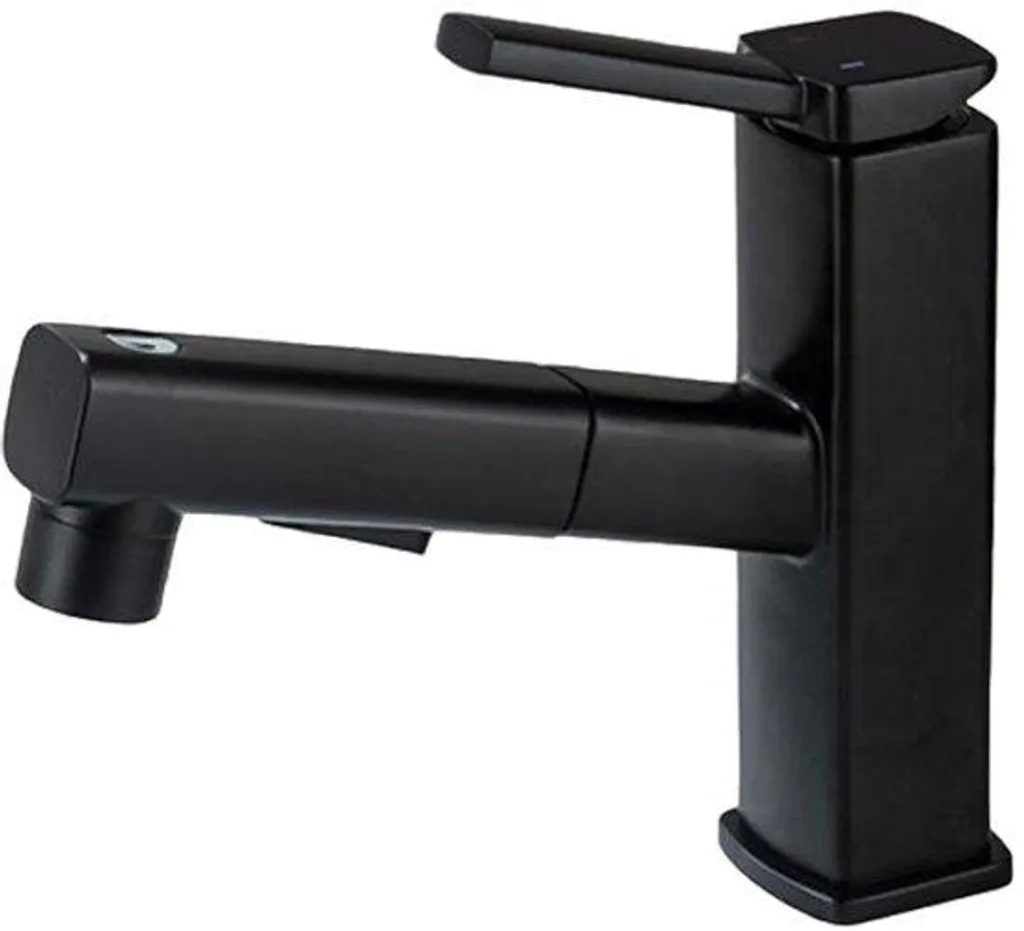 Mitigeur de lavabo noir haute pression avec douchette extractible S22