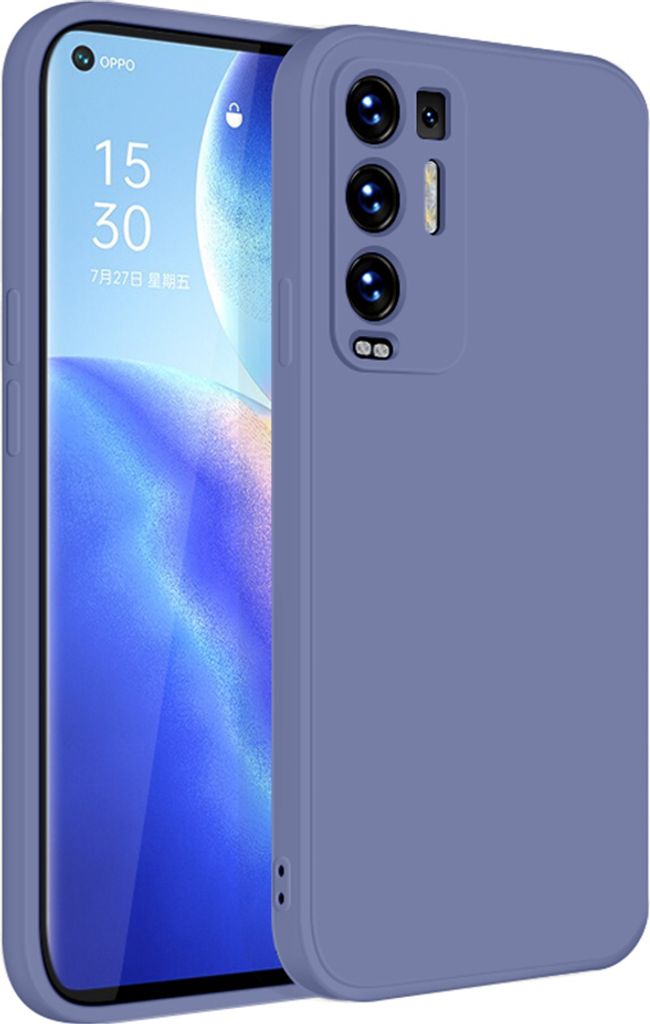 OPPO Reno5 Pro+ Hülle, LaimTop Slim Liquid Silikon Gel Gummi Schutzhülle für OPPO Reno5 Pro+ Plus Grau