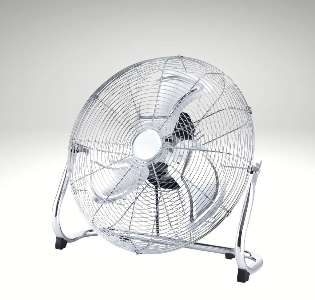 Ventilateur sur pied en acier, inclinaison réglable, Image du produit 