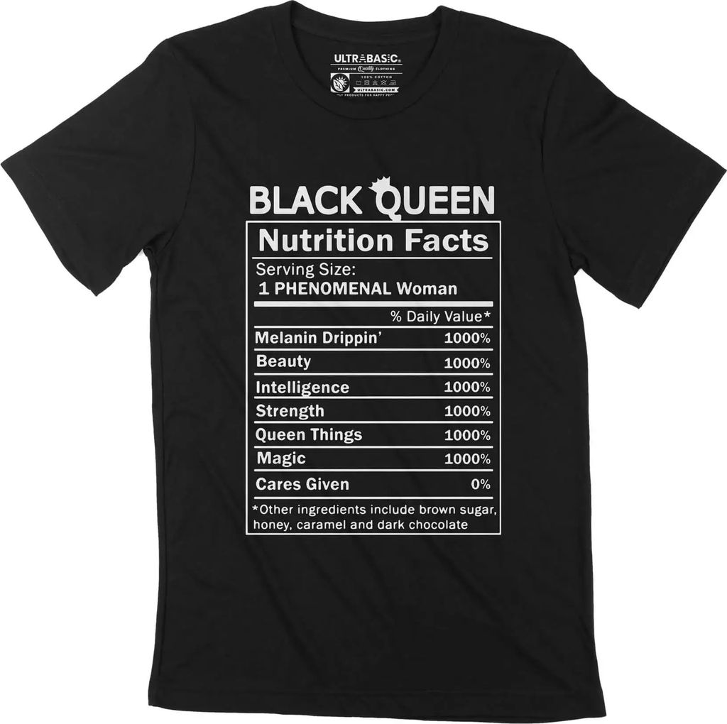 Herren Grafik T-Shirt Black Lives Matter Black Queen Nutririon Facts Öko-Verantwortlich Vintage Jahrgang Kurzarm Lustige Druck Geburtstag Geschenk