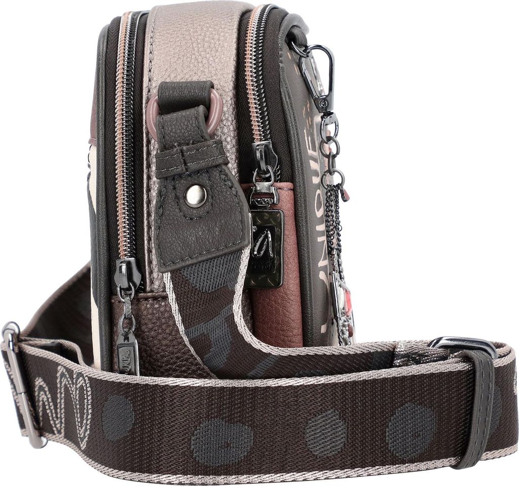 Sac Bandoulière Anekke Mademoiselle Multicolore Marron Foncé - Neuf Avec étiquettes