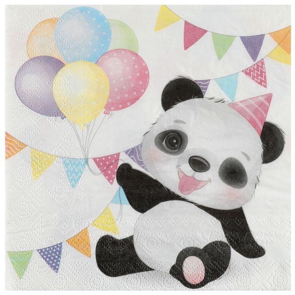 20 Servietten Panda Kindergeburtstag Produktbild 