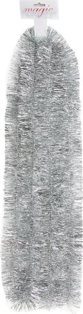 Girlande 7,5 cm breit 270cm Kunststoff silber