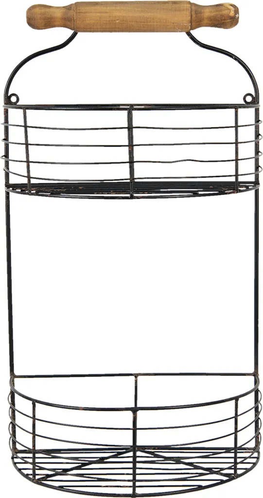Mensola a Muro Clayre & Eef 31x17x54 cm Ferro Nero Stile Industriale