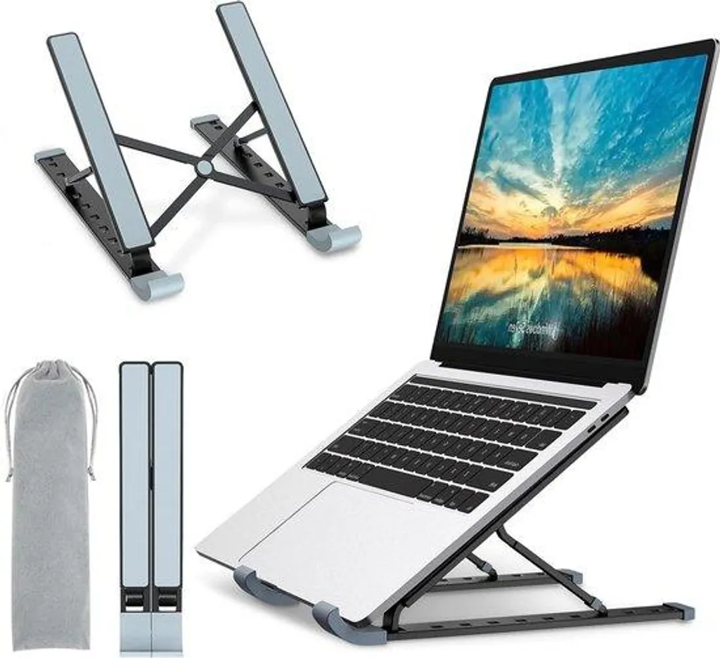Support de Refroidissement Aluminium Réglable et Pliable pour PC 15.6