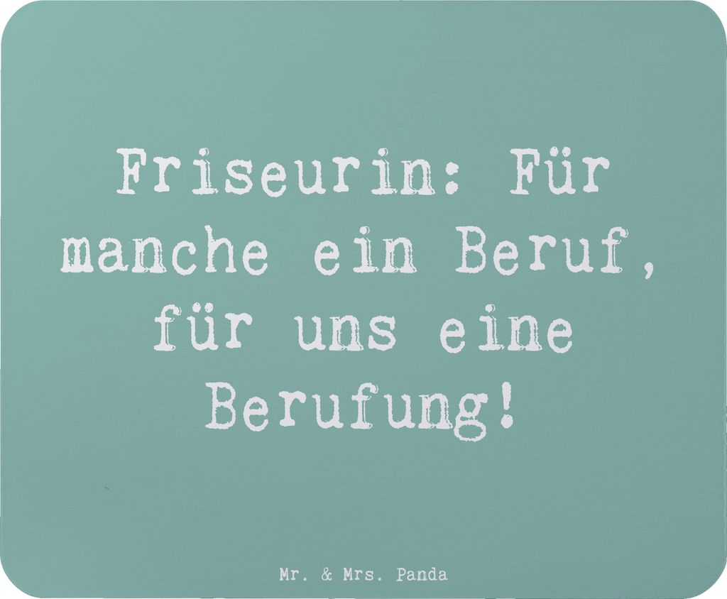 Mr. & Mrs. Panda Mousepad Spruch Friseurin Berufung - Meeresbrise - Geschenk, personalisierte Geschenke, Kreativität, mousematte, mauspad laptop, ...