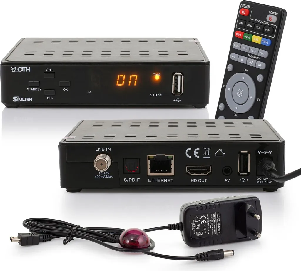 Red Opticum Sloth S1 Ultra Decoder Satellitare PVR USB Full HD 12V