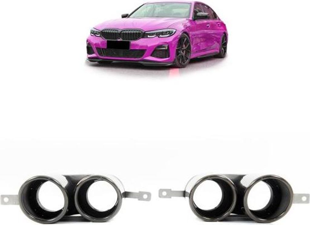 Auspuffblenden ESD Blenden Schwarz passt passend für BMW 3er G20 G21