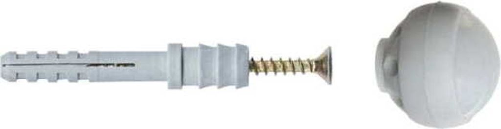Türstopper 8x60mm weiß mit Spreizdübel