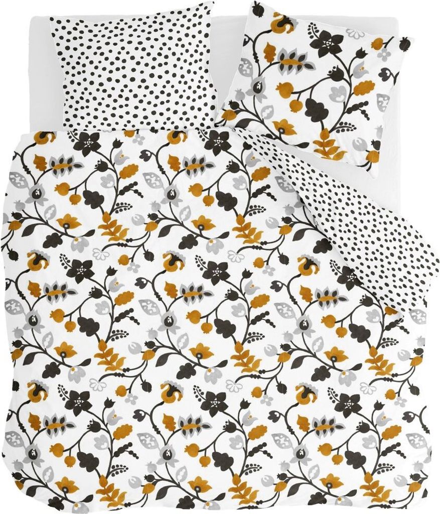 Dots & Flowers bettwäsche 200x200cm weiß