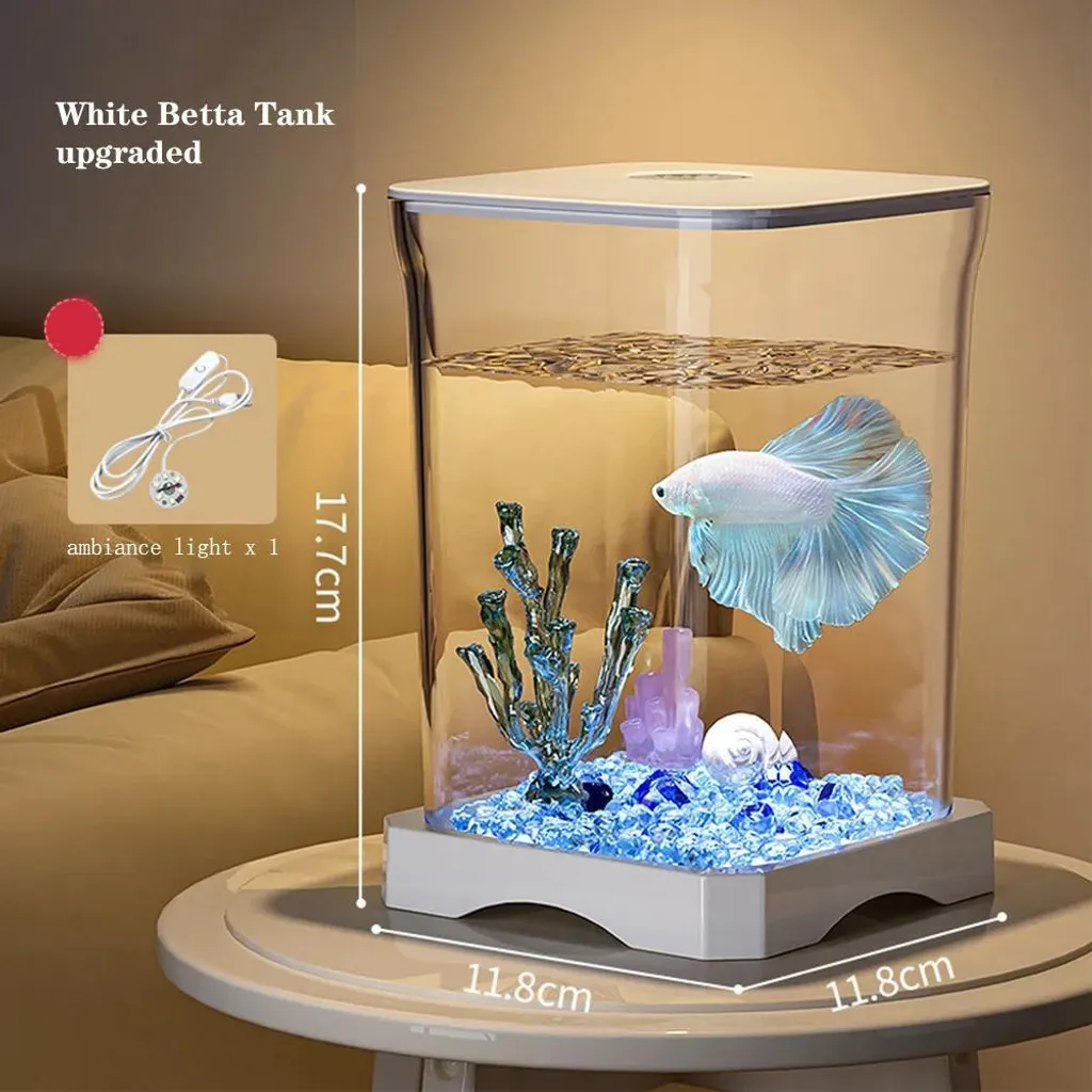 Mini aquarium compact blanc : la solution simple pour petit appartement