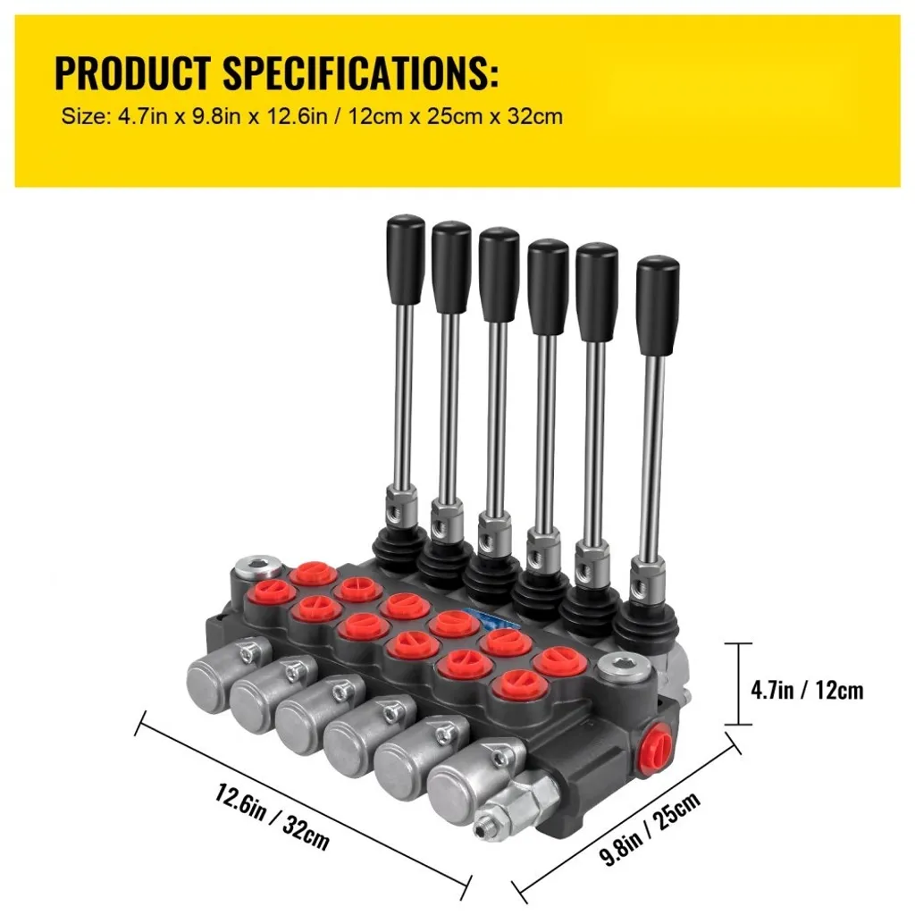 Distributeur hydraulique robuste 6 bobines 40L min à commande souple - 7