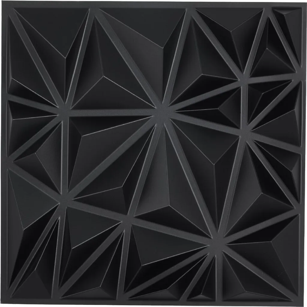 33 Pannelli 3D Parete Neri 30x30 Diamante | Design Gaming Room & Ufficio