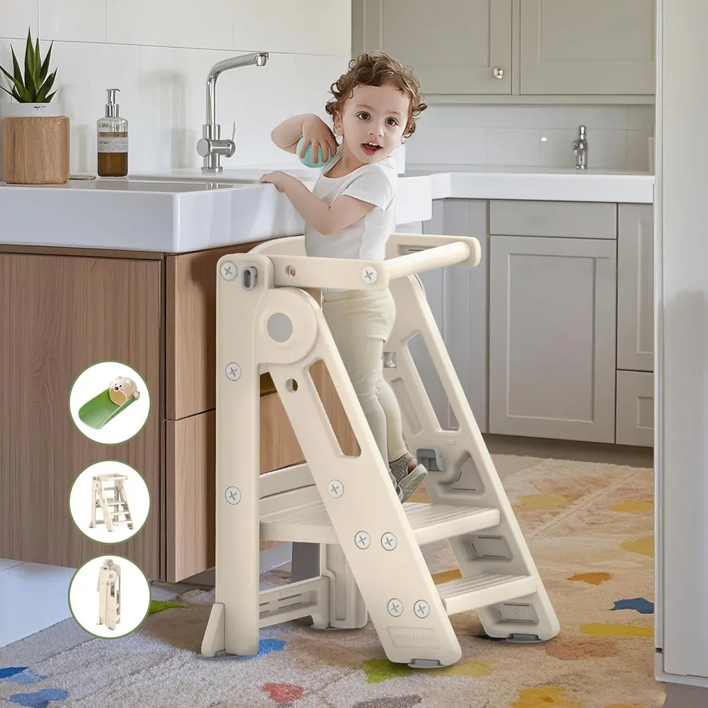 Chaise d'apprentissage Montessori : finissez-en avec les chutes beige