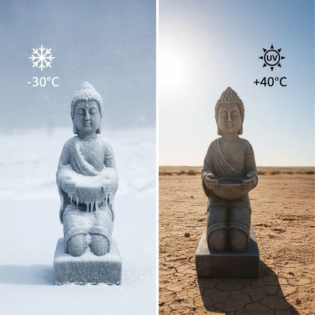 Statue de Bouddha résine抗 UV 43 cm - Déco extérieure durable - 6