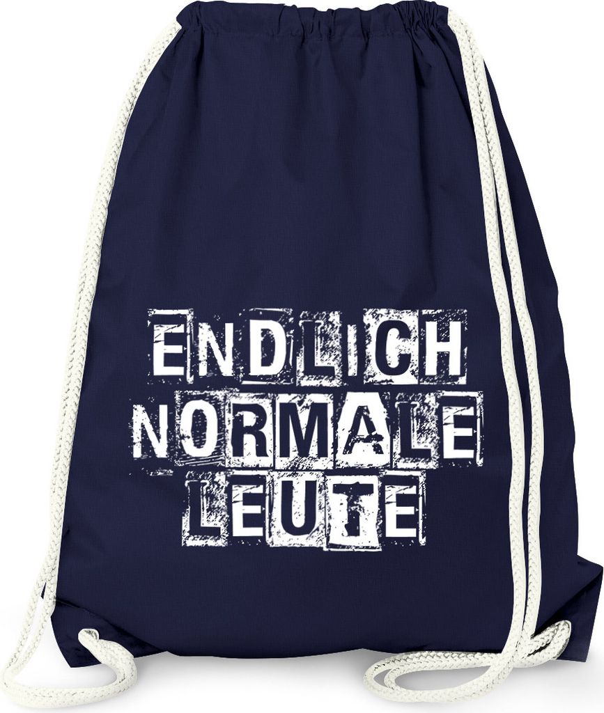 Turnbeutel Endlich normale Leute Fun Party Festival Tasche Jutebeutel Moonworks navy unisize
