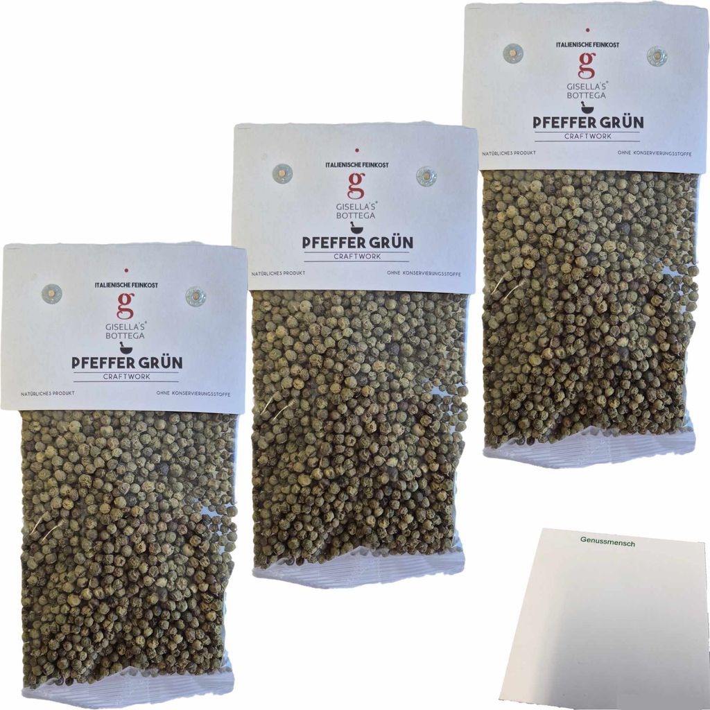 Gisellas Bottega Pfeffer Grün 3er Pack (3x50g Packung) + usy Block