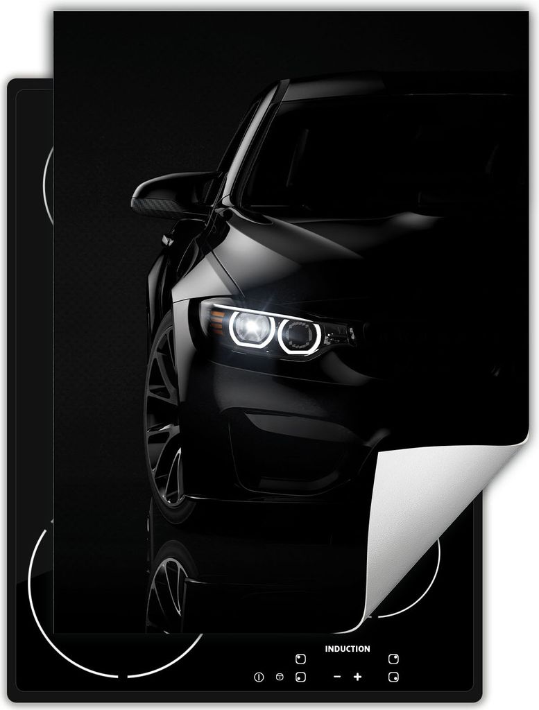 DarHaus Herdabdeckplatte Einteilig Küche Abdeckplatte für Glaskeramikfeld Abdeckung Induktionskochfeld Aufrollbare Matte 40x52 cm, schwarz - Auto