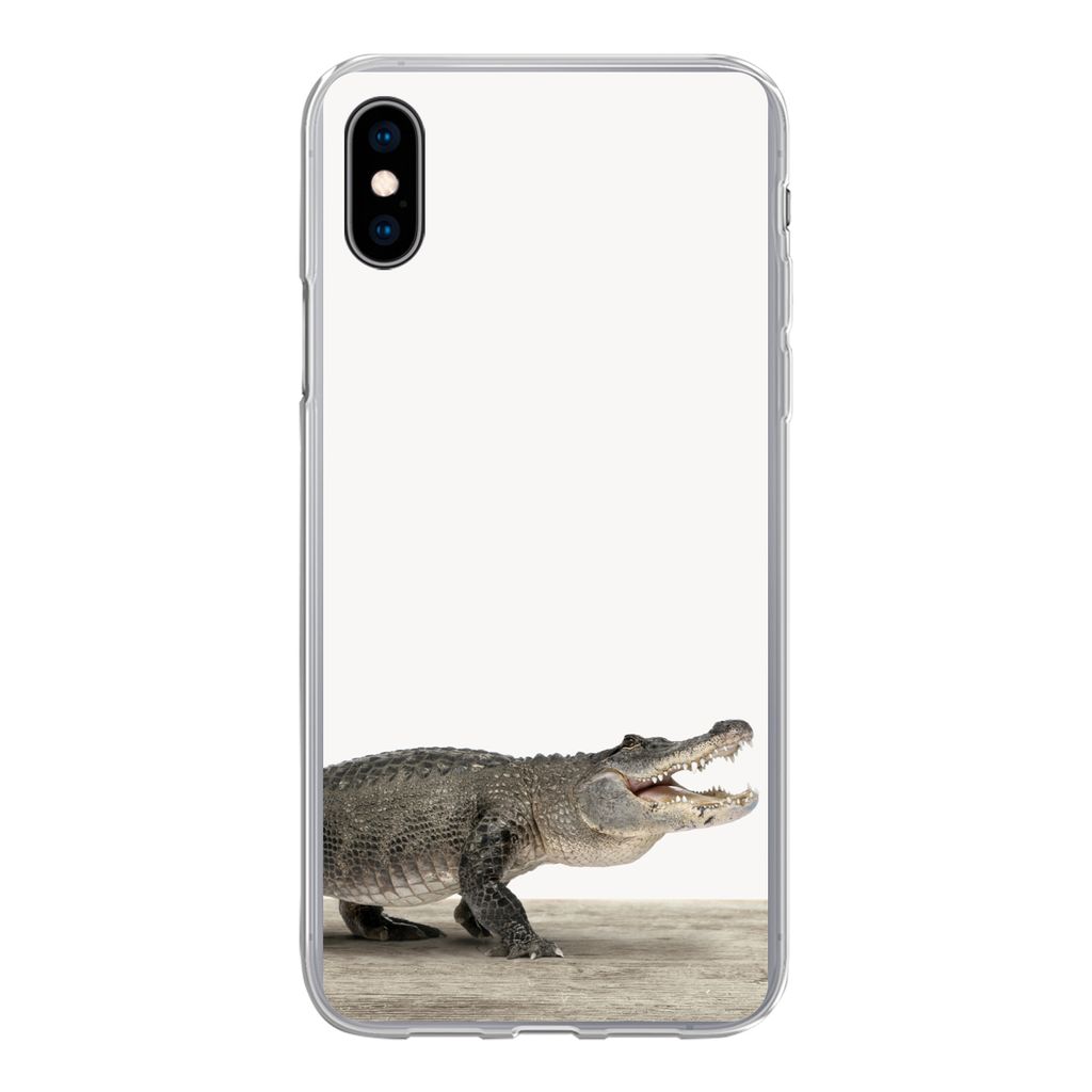 MuchoWow Handyhülle Schutzhülle Hülle für iPhone Xs Kinder - Krokodil - Junge - Kinder - Mädchen Silikon Softcase Handy Hülle - Handytasche