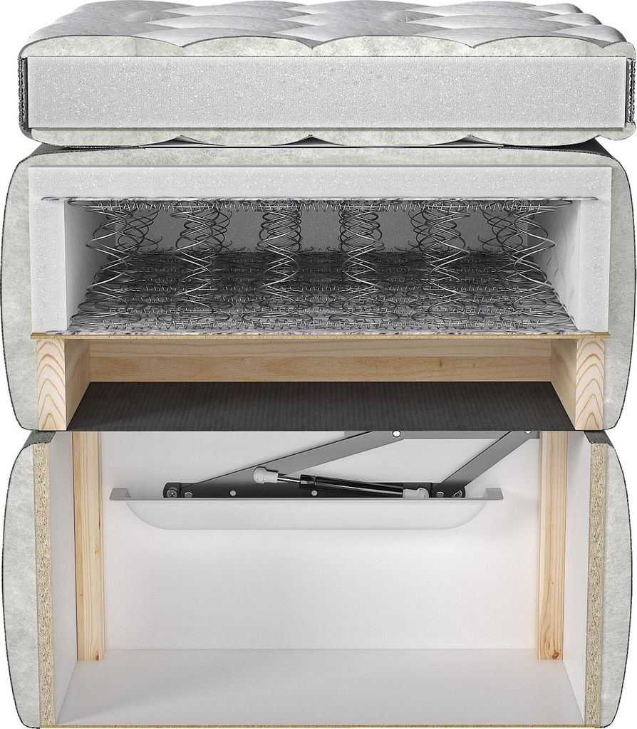 Mirjan24 Boxspringbett Nerpa - Doppelbett 180x200cm Mit Topper & Bettkästen