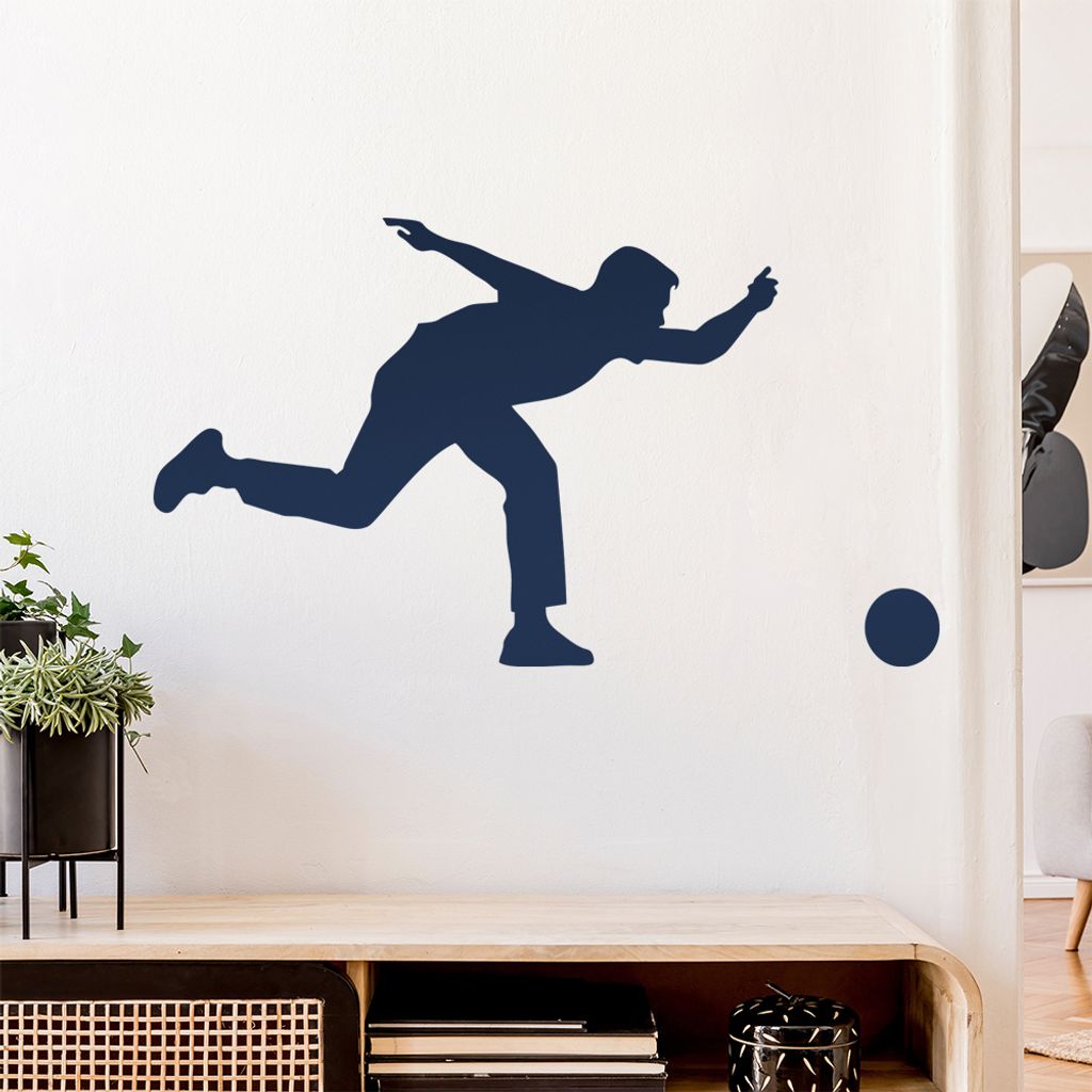 Bowling Kegeln Figur Spieler Wandtattoo Wandaufkleber Wall Sticker - Dekoration, Küche, Wohnzimmer, Schlafzimmer, Badezimmer