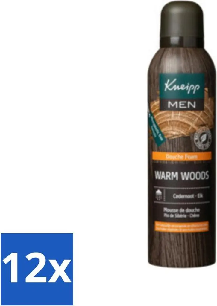 Kneipp Bosco Caldo Schiuma Doccia Uomo 200ml - 12 Flaconi di Benessere