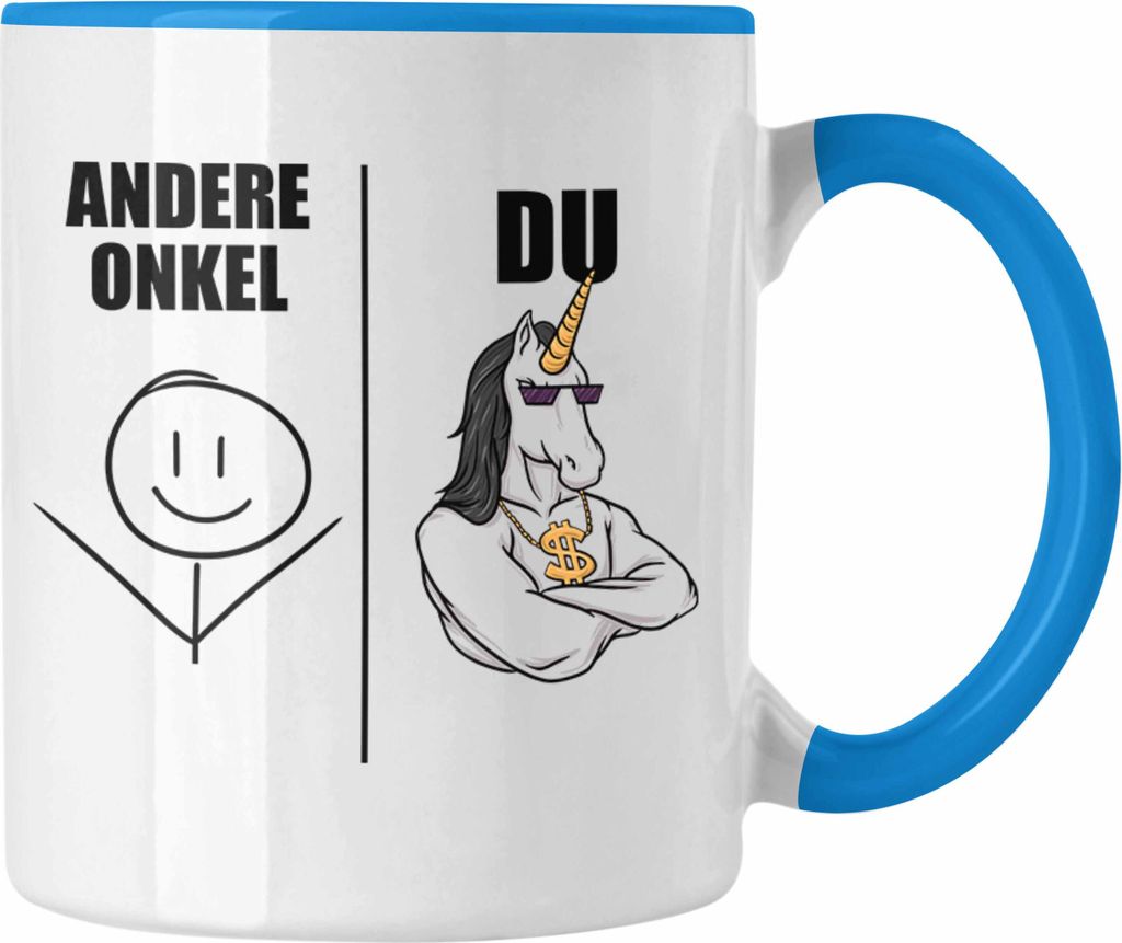 Trendation - Bester Onkel Geschenk Tasse Onkel Coole Geschenkidee für Onkel von Nichte oder Neffe (Blau)