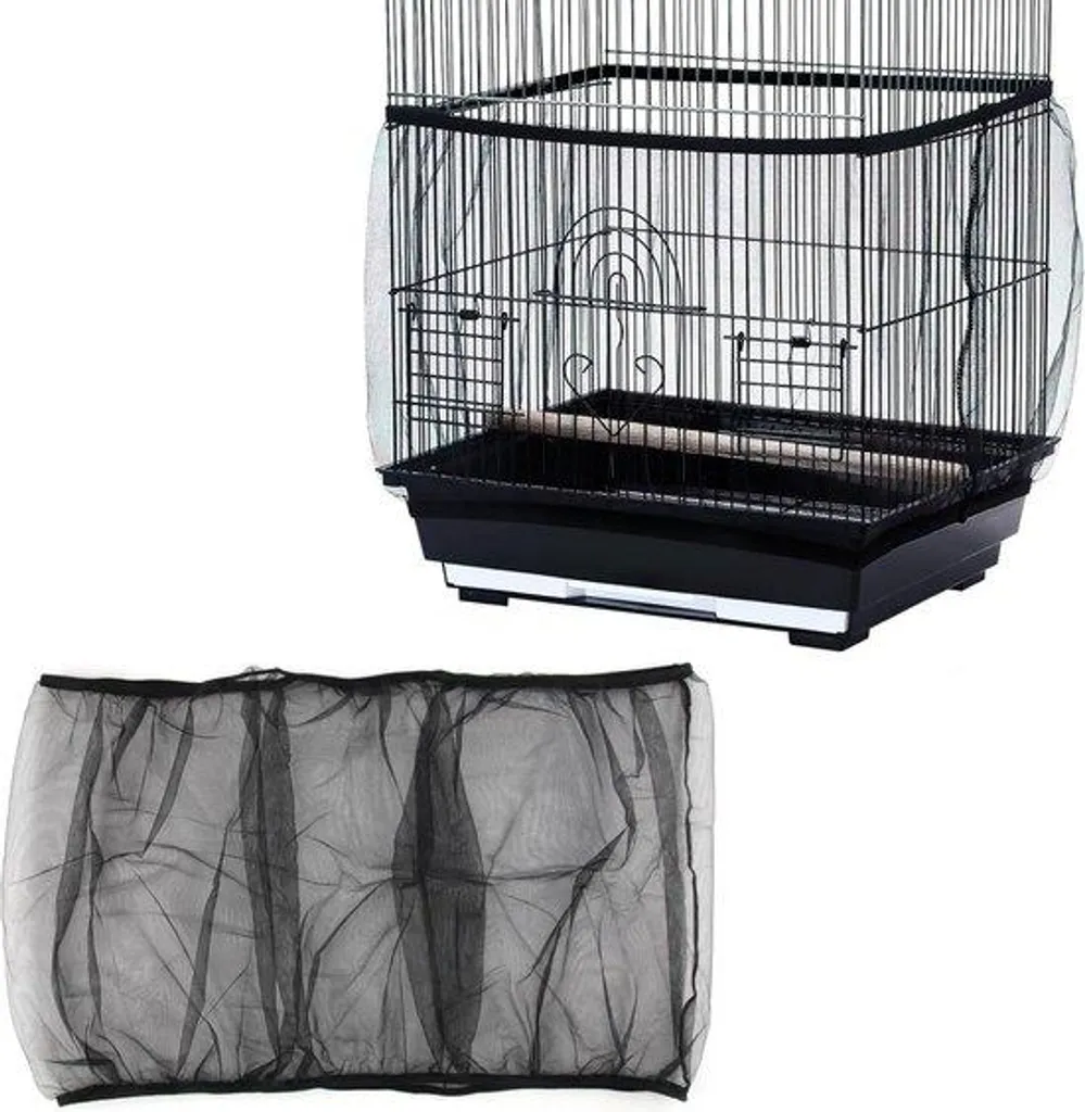 Bâche de cage oiseaux en nylon noir pour un intérieur propre et sain