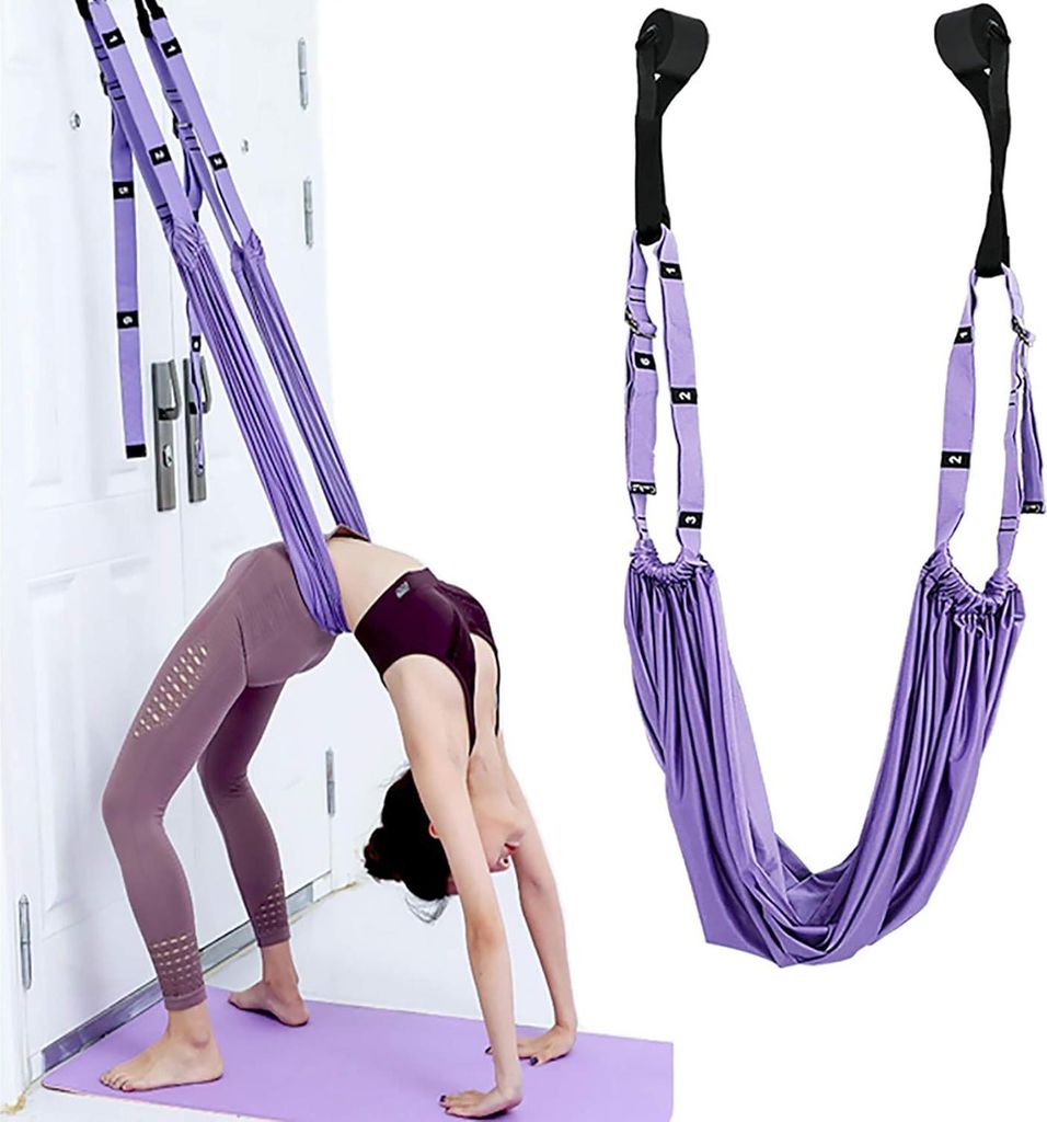 Yogagurt Beinstretcher Stretching Band Dehnungsband - Yoga Gurte aus Polyester Baumwolle, Inversion Stretch, Übungsband für Yoga Ballett, Lila 1S...
