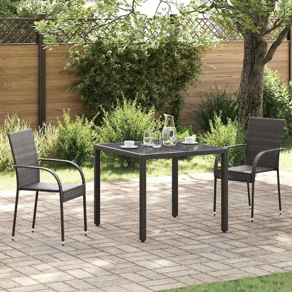vidaXL Stapelbare Gartenstühle 2 Stk. Poli Rattan Braun