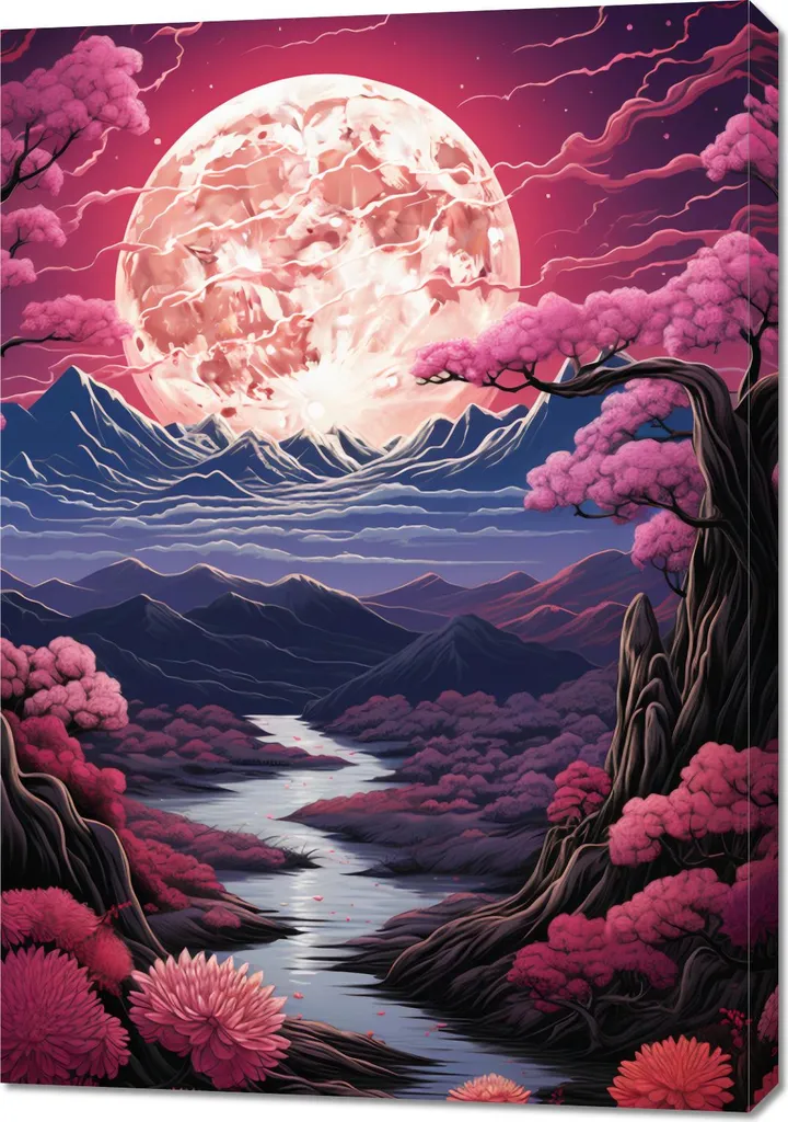 Décoration Murale Tableau Le pays rose des rêves - Impression sur Toile