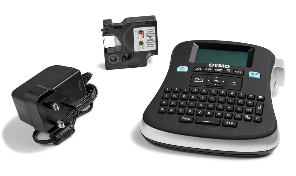 Dymo LabelManager 210D+ im praktischen Koffer QWERTY Beschriftungsgerät, Farbe:Schwarz/Silber