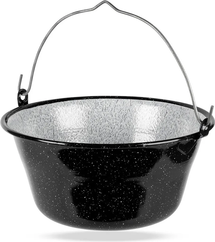 Cocotte émaillée robuste pour feu de camp - Récipient de cuisson 15L - 2