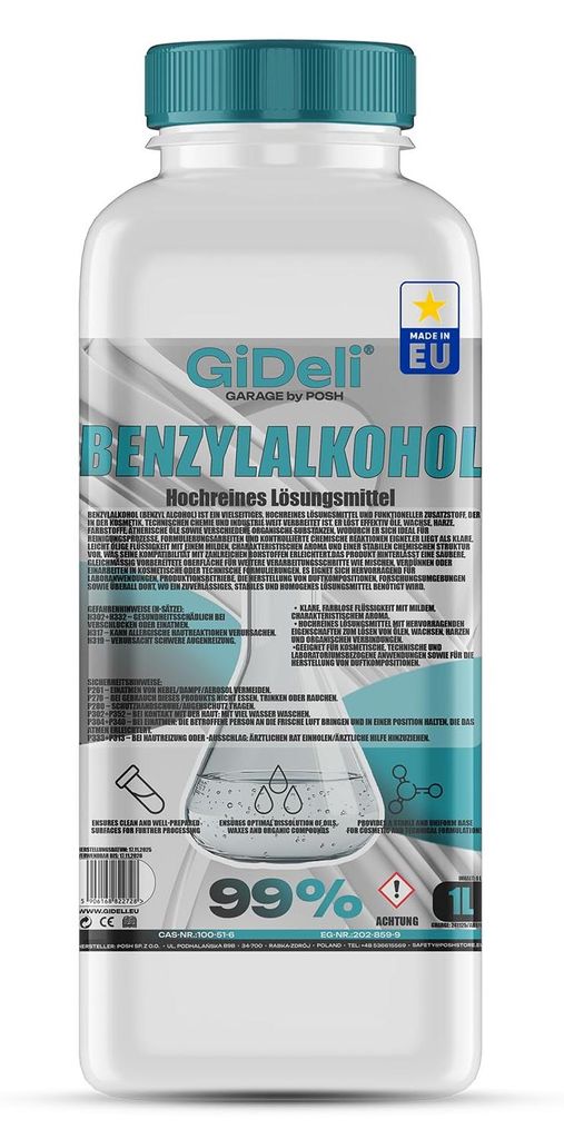 Alcool benzilico 99,9% 1 L Detergente Solvente Resina Immagine del prodotto 