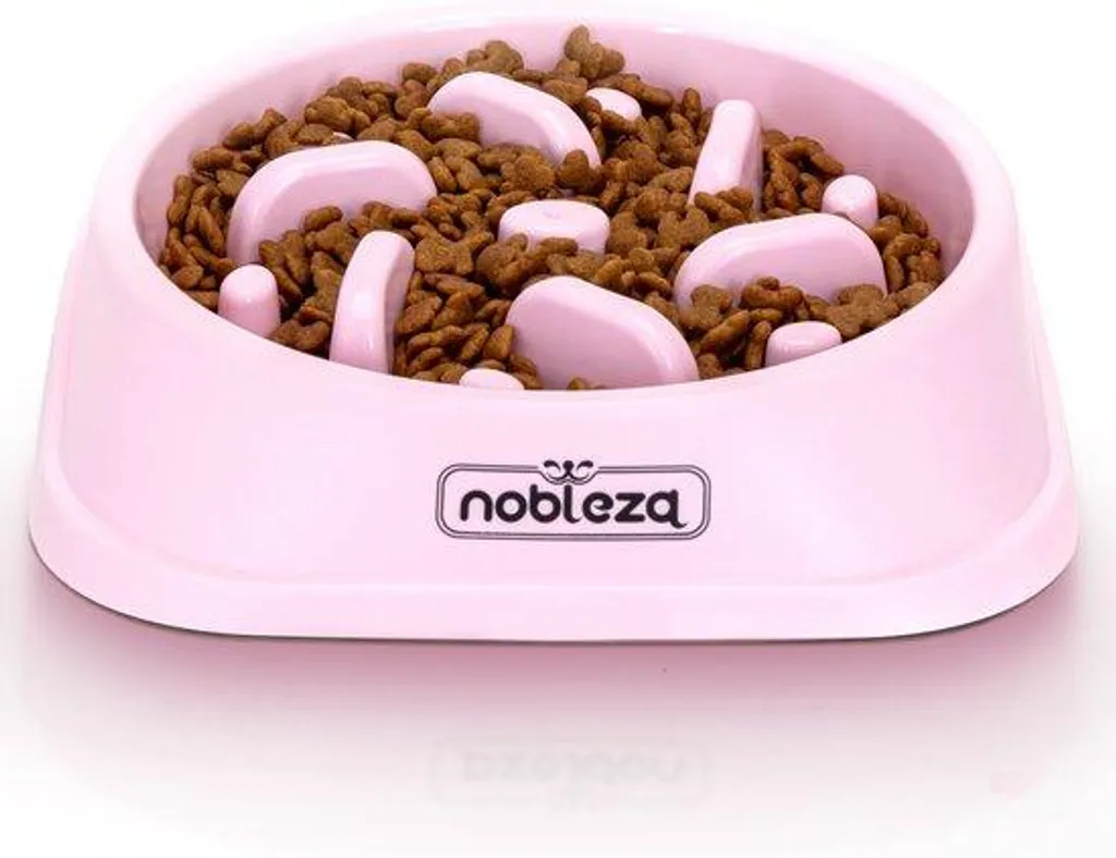 Bol de nourriture rose anti-choc 20x20 cm pour repas de chat et chien
