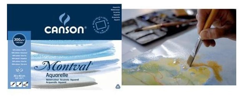CANSON Aquarellblock Montval, 400 x 500 mm, 12 Blatt Produktbild 