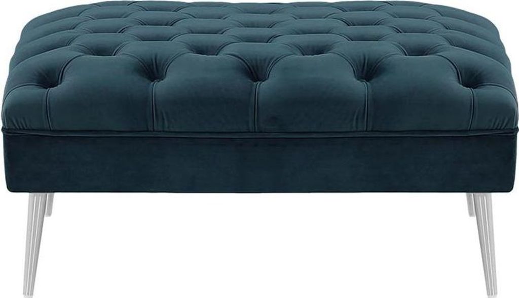 Polsterhocker Chesterfield Modern-Velluto 11-verchromtes Metall