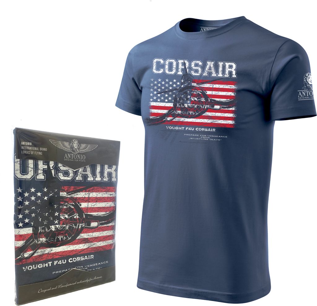 T-Shirt mit Jagdflugzeug Vought F4U CORSAIR (XL)