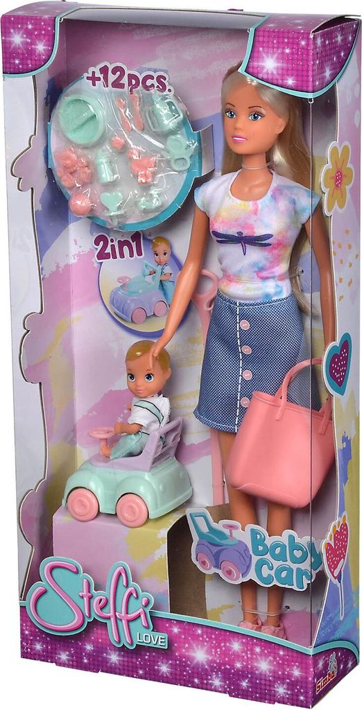 Steffi Love Baby Car Puppe Rosa  Rosa One Size Produktbild 