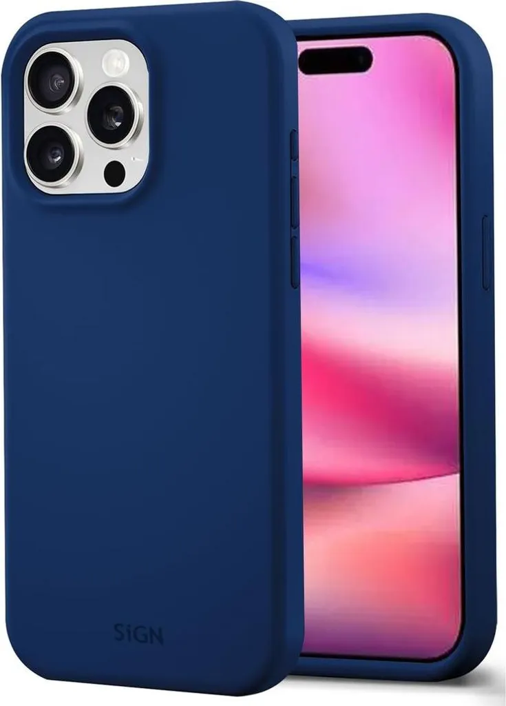 Custodia in silicone liquido per iPhone 16 Pro - blu