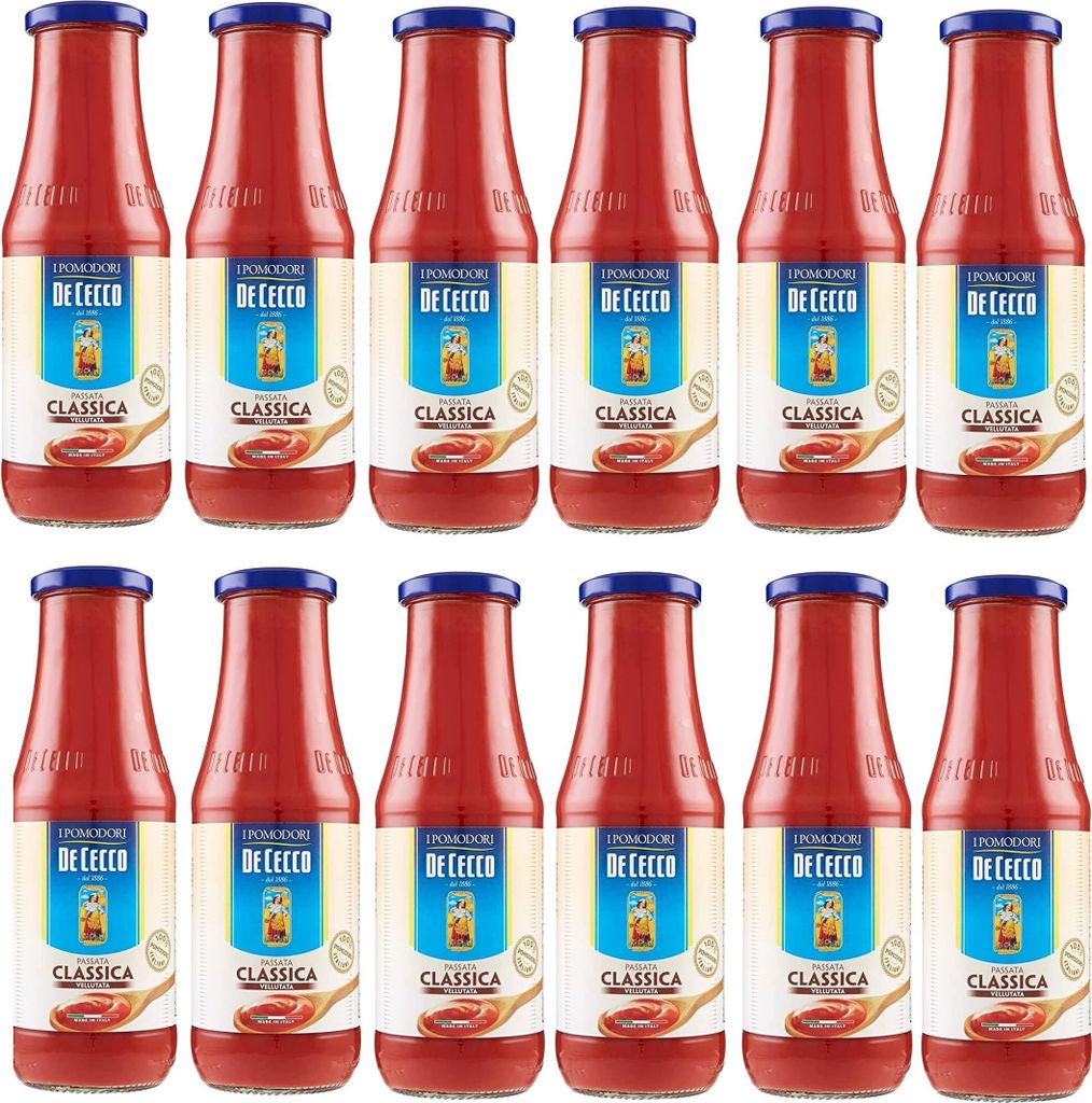 12x De Cecco Passata di Pomodoro Tomatenpaste Tomaten sauce 100% Italienisch 700g