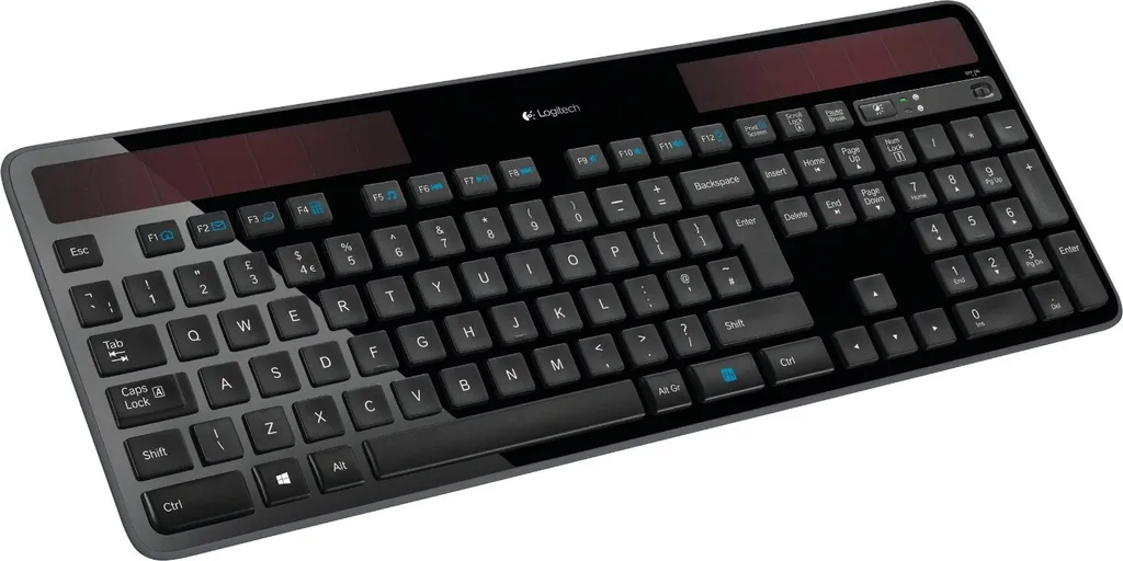 Clavier sans Fil Logitech K750 Solaire Noir avec Pavé Numérique pour PC Mac