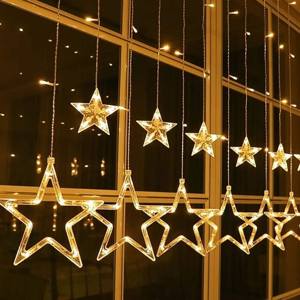 Lichterkette Sterne Strom 120 LED Weihnachtsbeleuchtung Produktbild